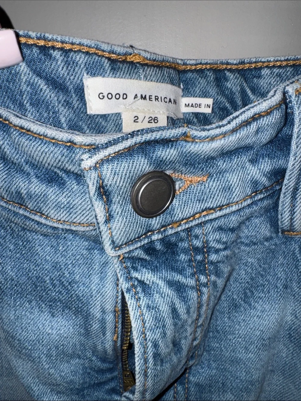 🩷 Good American - Good Ease - High-Rise Split-Front Denim Skirt - 2/26 - Picture 5 of 8